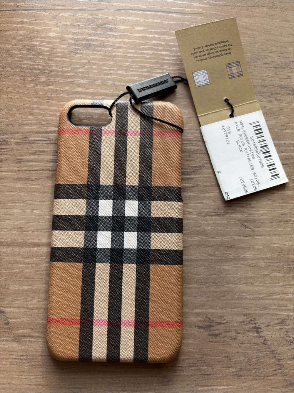 NWT Burberry Rufus Beige Tan Check iPhone Case with Signature Plaid